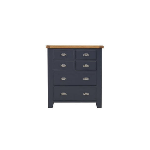 Hewitt Norfolk Oak & Blue Painted Chest of Drawer - 4 over 2