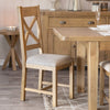Norfolk Oak Dining Chair - Cross Back with Natural Check Seat