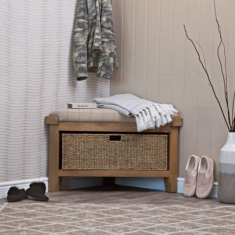 Norfolk Oak Hall Bench Seat - Corner