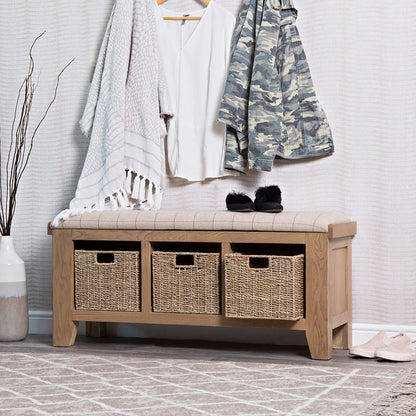 Norfolk Oak Hall Bench Seat - Straight
