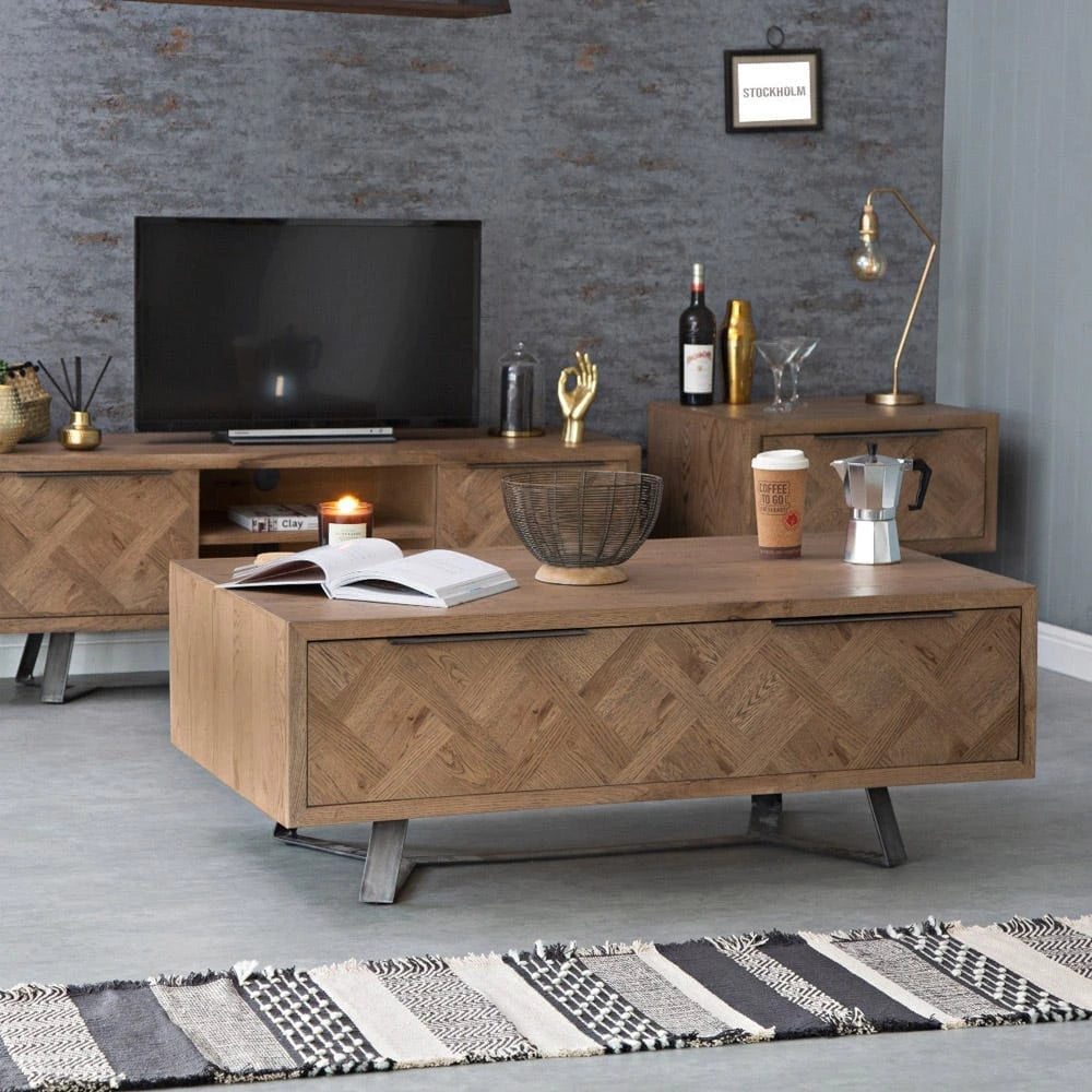 Havana Industrial Oak Coffee Table