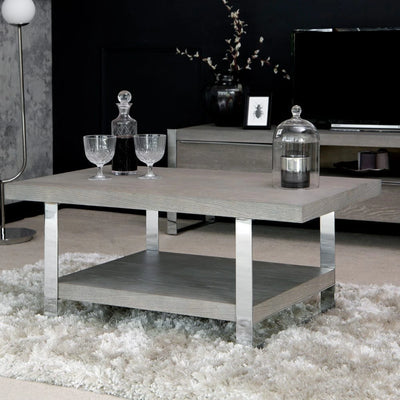 Sloane Oak & Chrome Coffee Table - Small