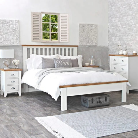 Chester White Painted Oak Bed Frame - 5ft King Size