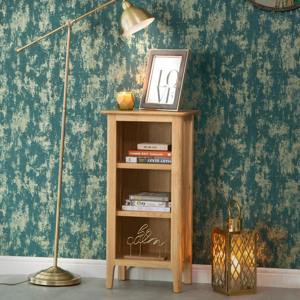 Rimini Oak Bookcase - Small Narrow Bookcase