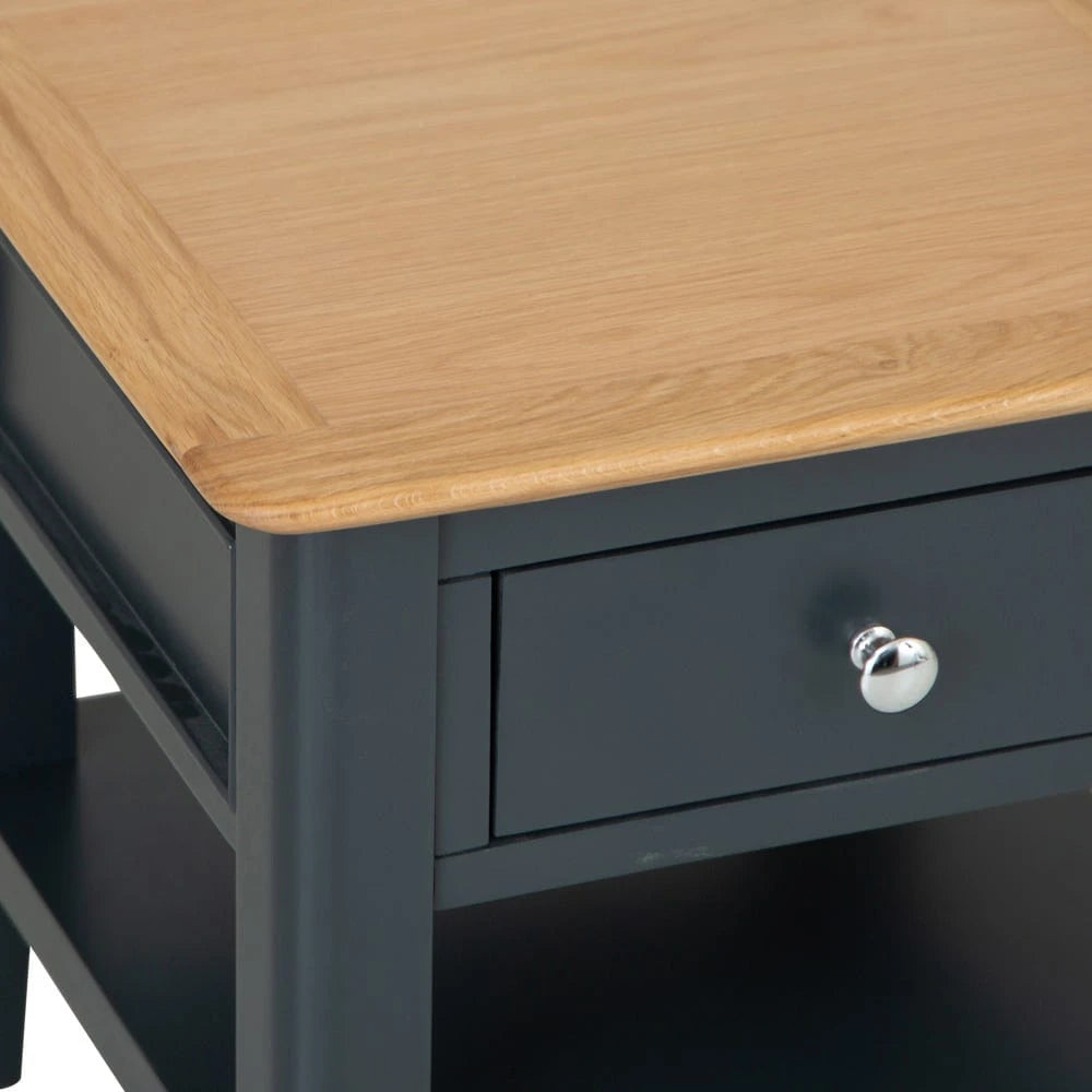 Rimini Oak & Charcoal Painted Lamp Table