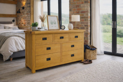Oakdale Oak Chest of Drawers - 3 Over 4