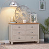 Oregon Oak & Stone Painted Chest of Drawers - 6 Drawer