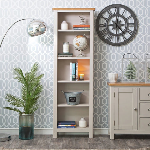 Oregon Oak & Stone Painted Bookcase - Large