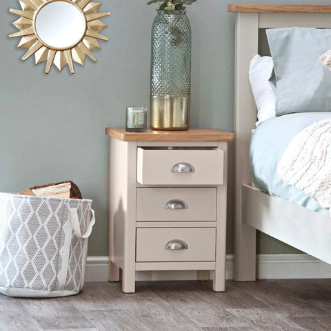 Oregon Oak & Stone Painted Bedside - Large