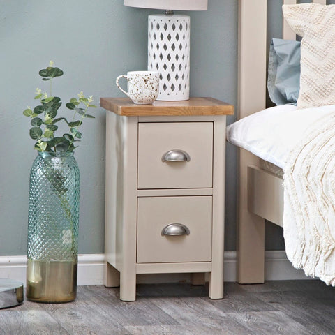 Oregon Oak & Stone Painted Bedside - Small