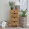Oregon Oak Tall Side Table - 1 Drawer 3 Basket
