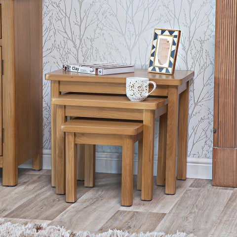 Oregon Oak Nest of Tables - 3 Nest