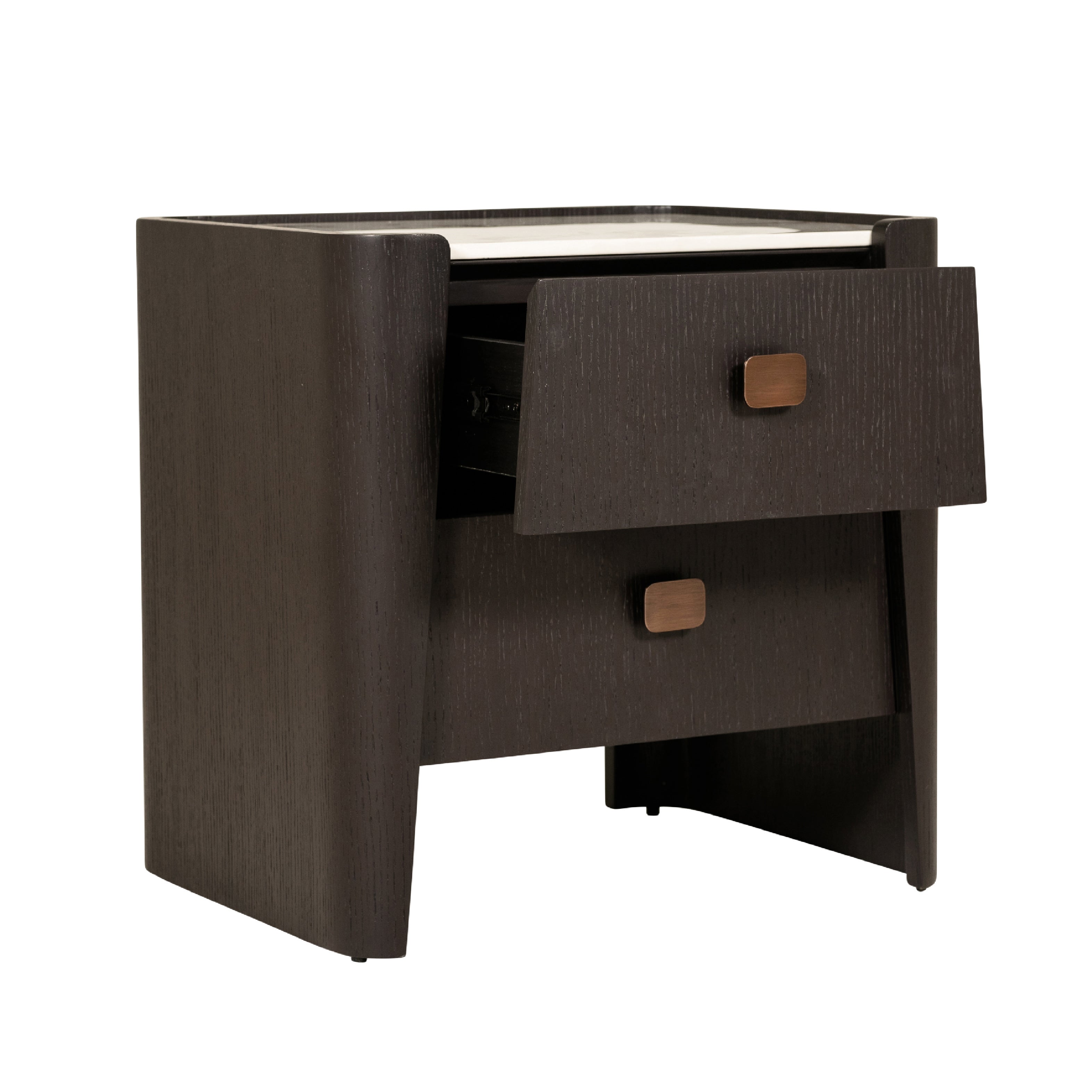 Rhodes 2 Drawer Bedside Table - Ebony
