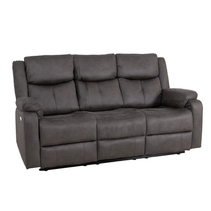Rome 3 Seater Sofa - Electric Recliner - Steel