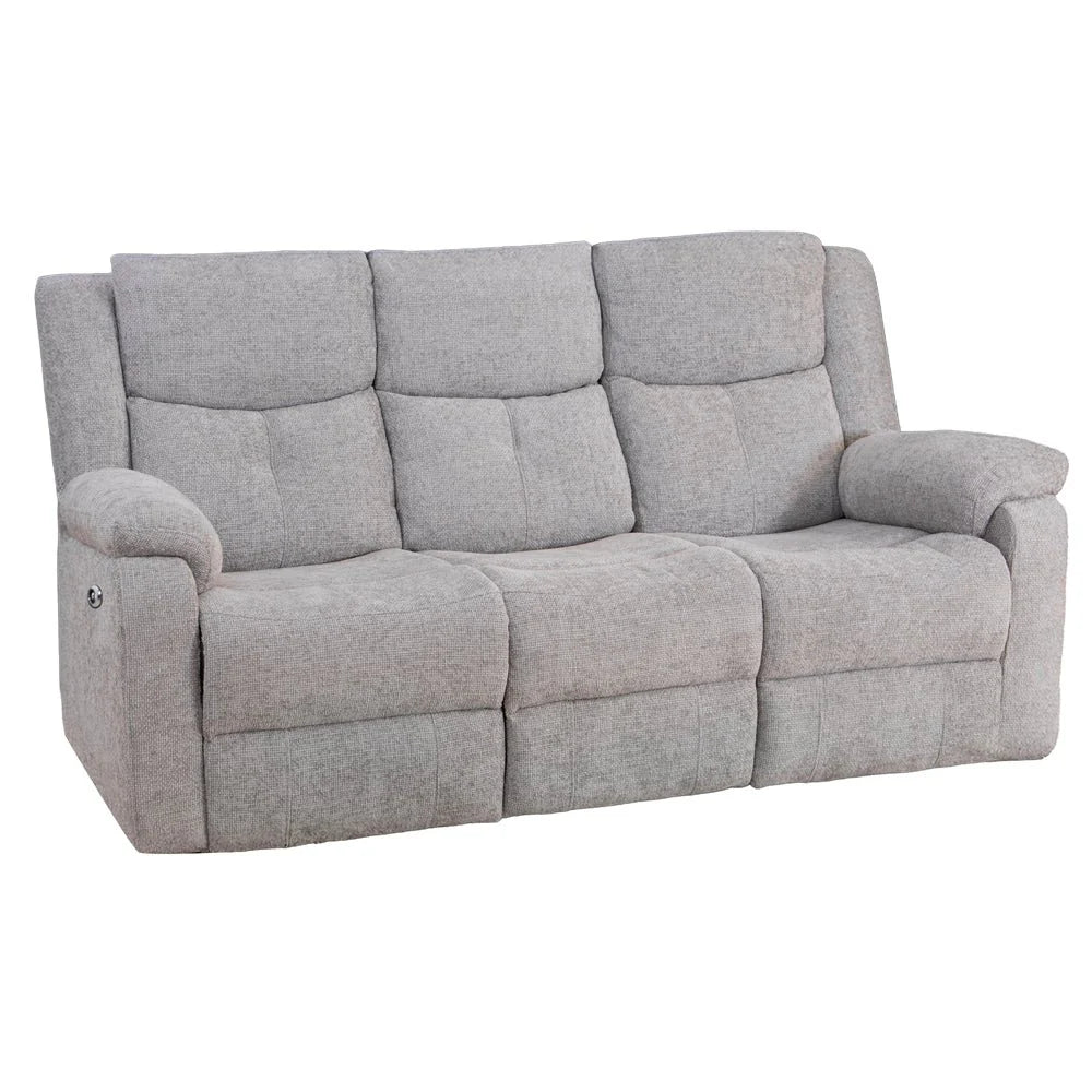 Rome 3 Seater Sofa - Electric Recliner - Silver