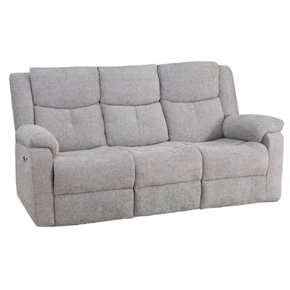Rome 3 Seater Sofa - Electric Recliner - Silver