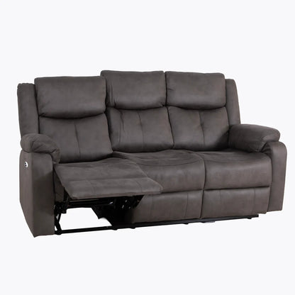 Rome 3 Seater Sofa - Electric Recliner - Steel