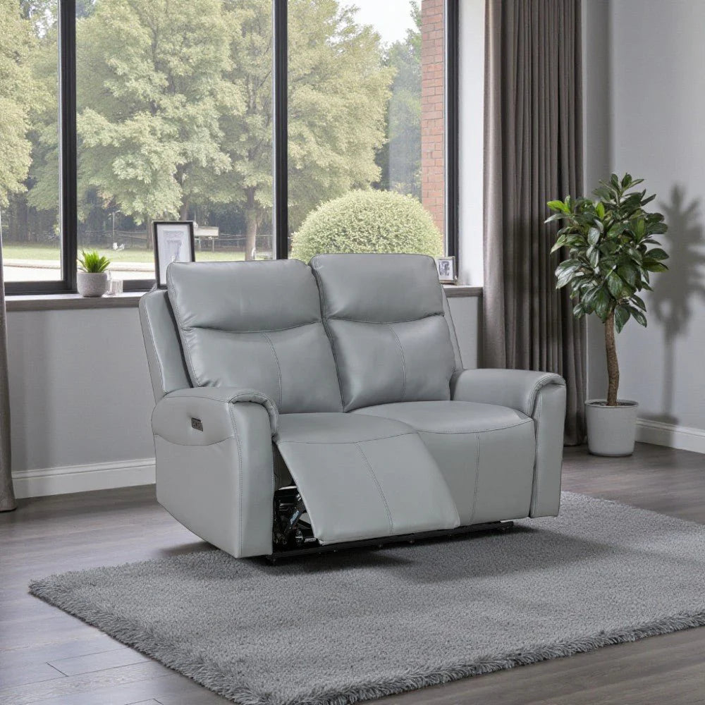 Turin Leather - 2 Seater - Electric Recliner - Dusk Grey