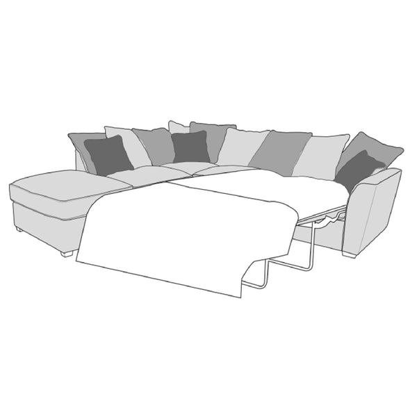 Atlantis Sofa - 1 Corner 2 Sofa Bed with Stool (Pillow Back)