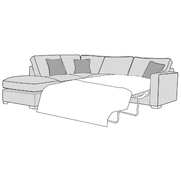 Chicago Sofa - 1 Corner 2 Sofa Bed With Stool (Standard Back)