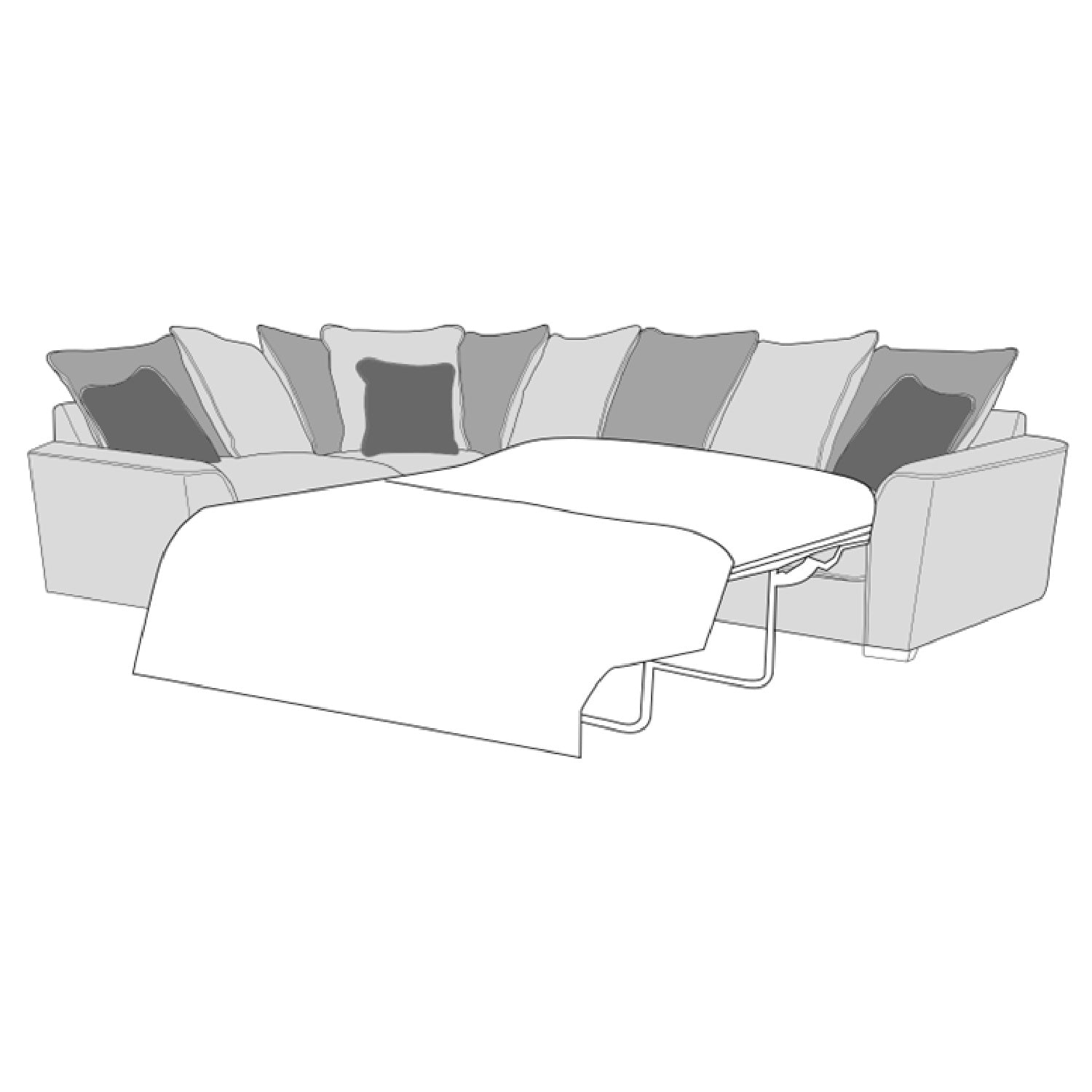 Atlantis Sofa - 1 Corner 2 Sofa Bed (Pillow Back)