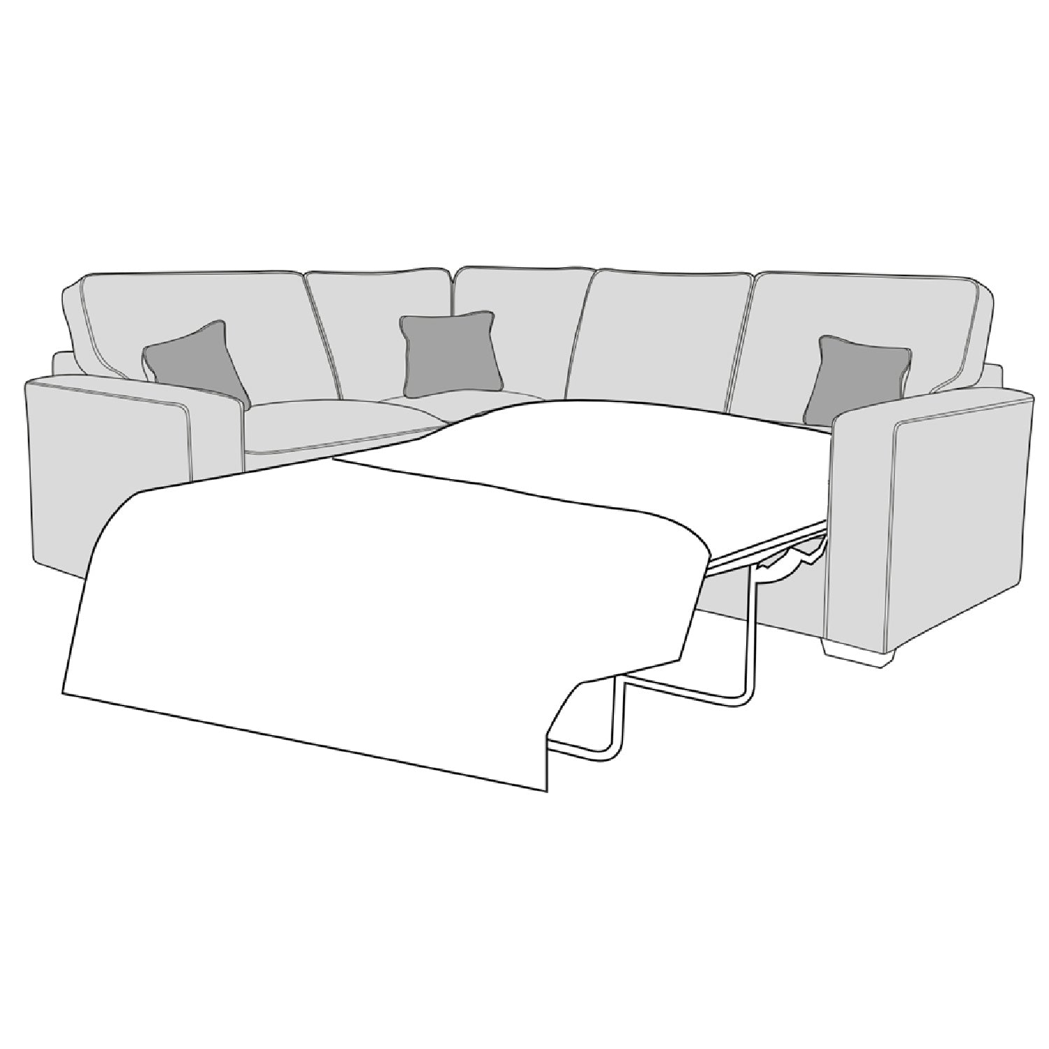 Chicago Sofa - 1 Corner 2 Sofa Bed (Standard Back)
