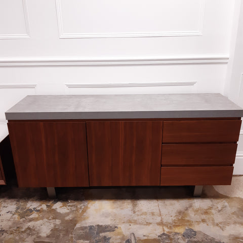 Morwell Walnut & Concrete - Large Sideboard (Showroom Clearance)