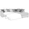 Chicago Sofa - 2 Corner 1 Sofa Bed With Stool (Pillow Back)