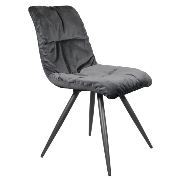 Arana Velvet Dining Chair - Dark Grey