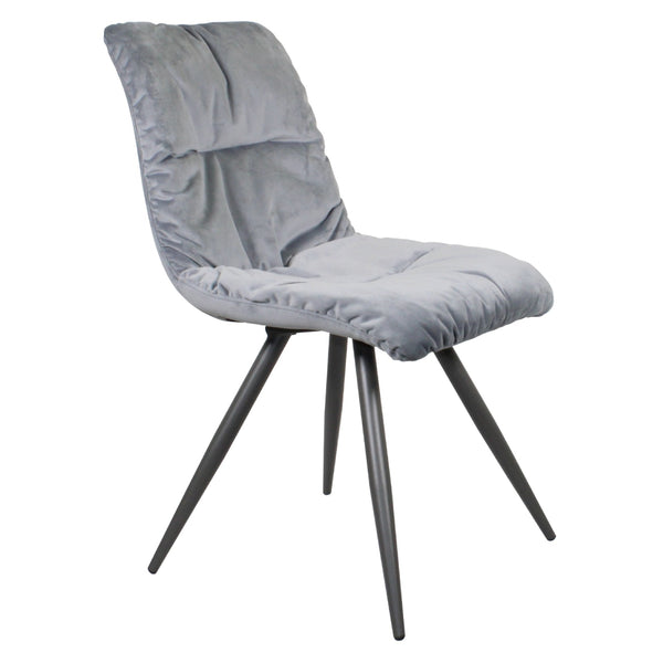 Arana Velvet Dining Chair - Light Grey
