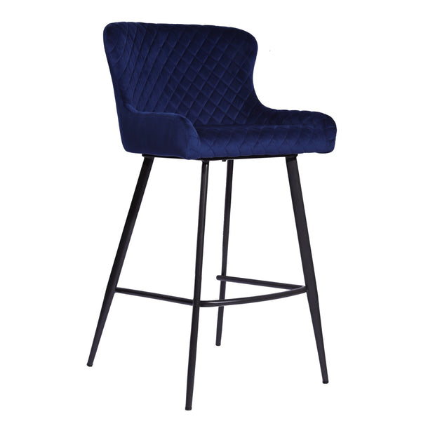 Alpha Bar Stool - Blue Velvet