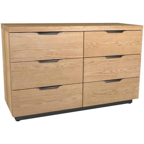 Fusion Oak Chest of Drawers - 6 Drawer Wide