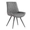 Fordham Industrial Diamond Stitch Dining Chair - Grey