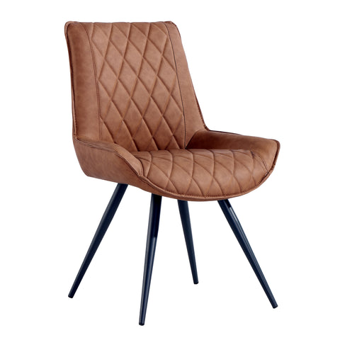 Fordham Industrial Diamond Stitch Dining Chair - Tan