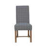 Norfolk Oak Dining Chair - Wool Upholstered, Grey Check