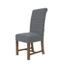 Norfolk Oak Dining Chair - Wool Upholstered, Grey Check