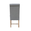 Norfolk Oak Dining Chair - Wool Upholstered, Grey Check