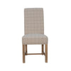 Norfolk Oak Dining Chair - Wool Upholstered, Natural Check