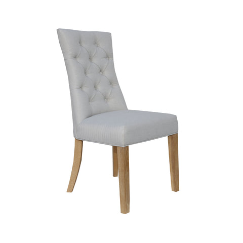 Danbury Fabric Curved, Button Back Dining Chair - Natural