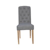Bayton Fabric Button Back Dining Chair - Light Grey