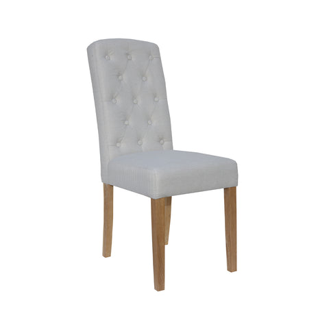 Bayton Fabric Button Back Dining Chair - Natural