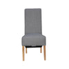 Trimpley Fabric Scroll Back Dining Chair - Light Grey