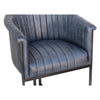 Covent Leather & Iron Chair - Blue