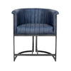 Covent Leather & Iron Chair - Blue