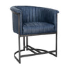 Covent Leather & Iron Chair - Blue