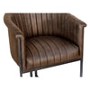 Covent Leather & Iron Chair - Brown