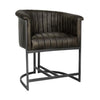 Covent Leather & Iron Chair - Dark Grey