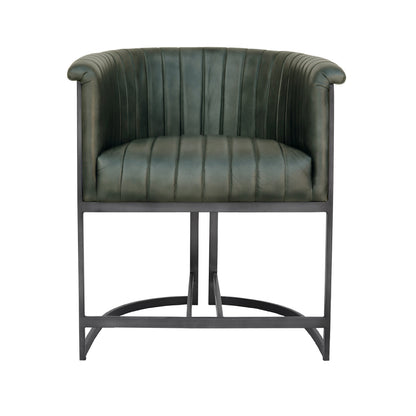 Covent Leather & Iron Chair - Light Grey