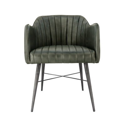 Finsbury Leather & Iron Chair - Light Grey