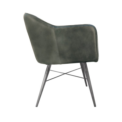 Finsbury Leather & Iron Chair - Light Grey